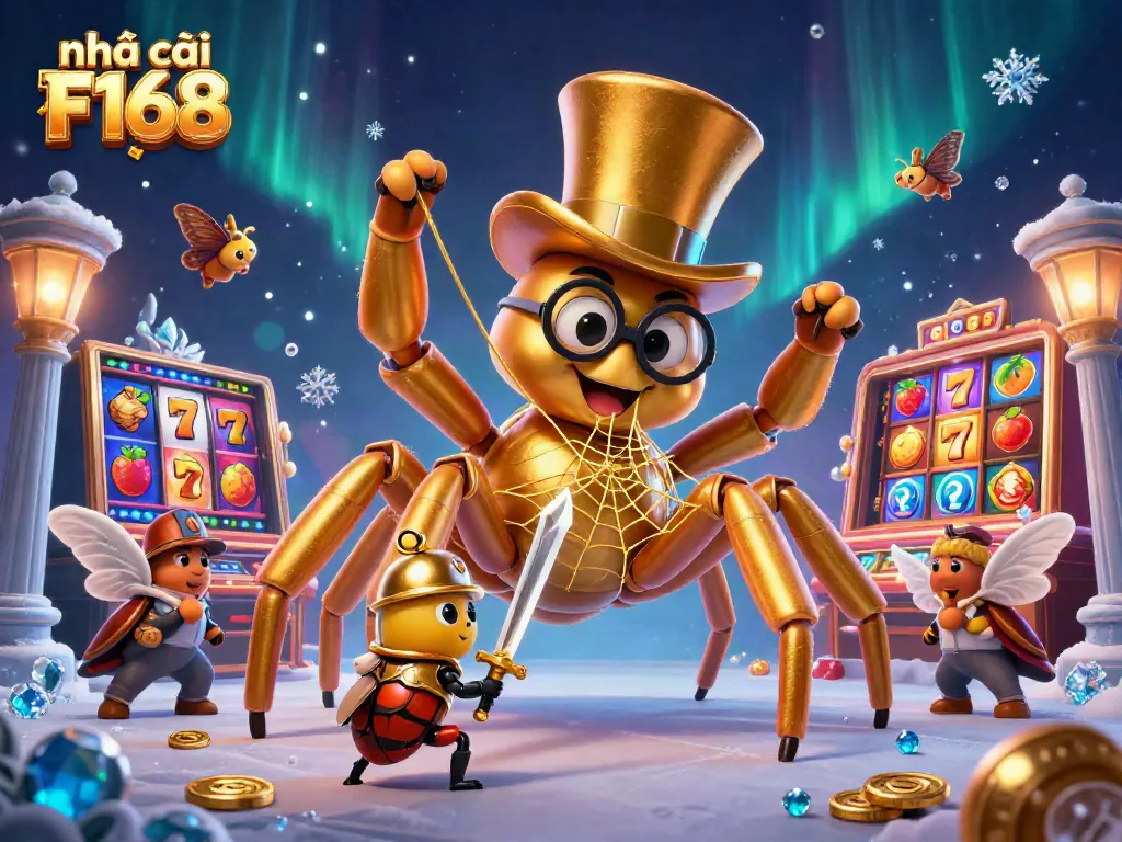 Engage in thrilling play with Nhà cái F168, featuring vibrant slot reels and dynamic gaming elements.