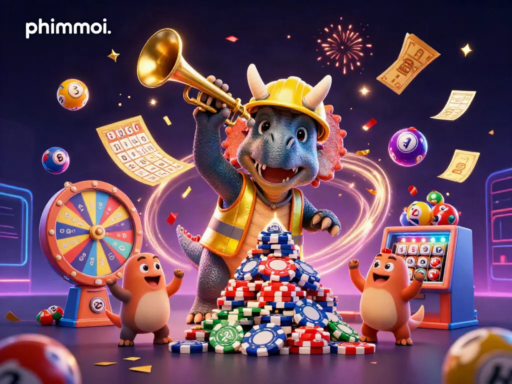 Engage with phimmoi. through a dynamic casino scene featuring exciting characters and game elements.